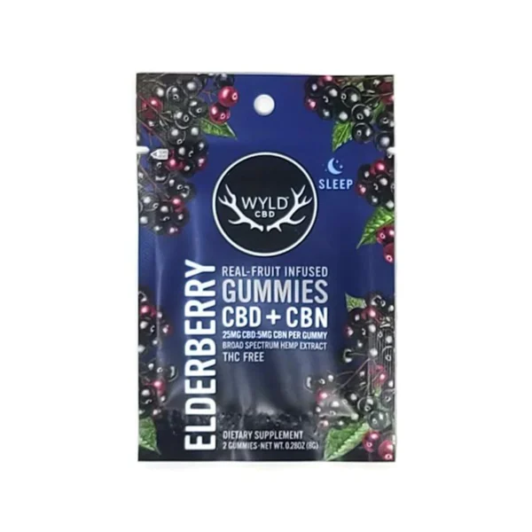 Wyld CBD+CBN Elderberry/ CBD+CBG Pear Gummies 60mg (2 pack)